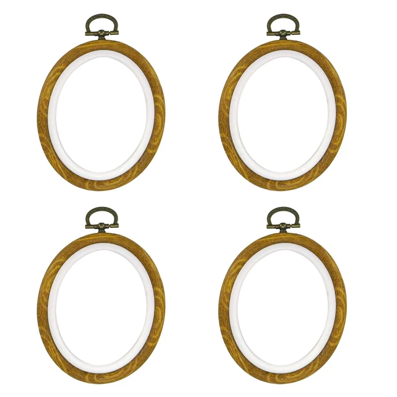 Faux Wood Flexi Plastic Hoops for Embroidery and Cross Stitch Kits FWH-120X150