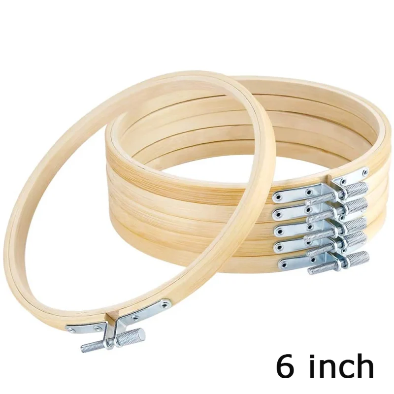 6 Inch Round Super Embroidery / Stitch Bamboo Wood Hoops / Frames