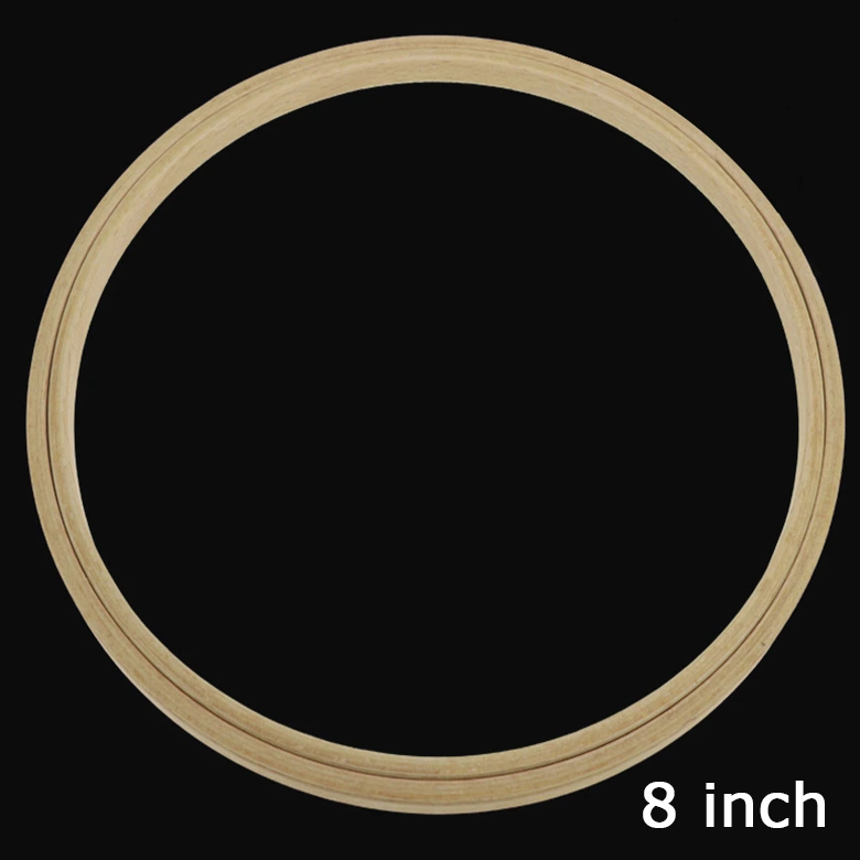 Screwless 8 Inch Round Quality Embroidery / Stitching Beech Wooden Hoops / Frames